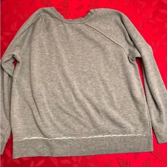 GRAY FLOWERS GRANNY COTTAGE MOM CORE SPRING SWEATSHIRT  COLLEGE WEEKEND XL - Picture 3 of 4